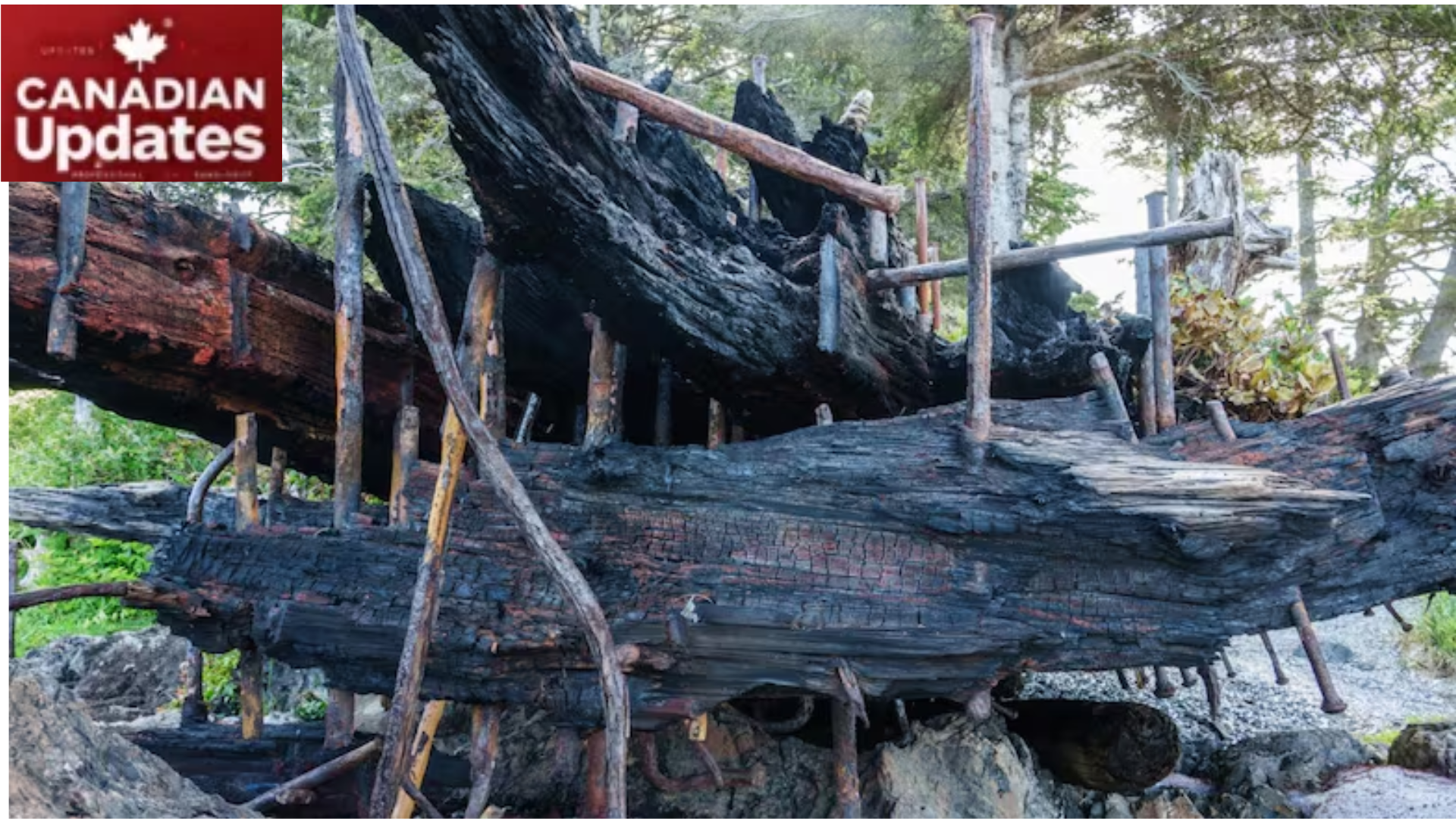 Fire Damages 128-Year-Old Mystery Shipwreck in Ucluelet, B.C.